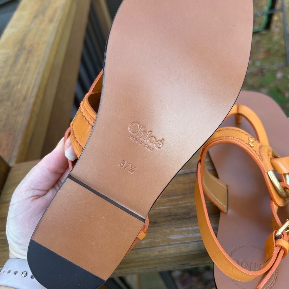 CHLOÉ Demi Leather Thong Sandals NEW! - Picture 5 of 6